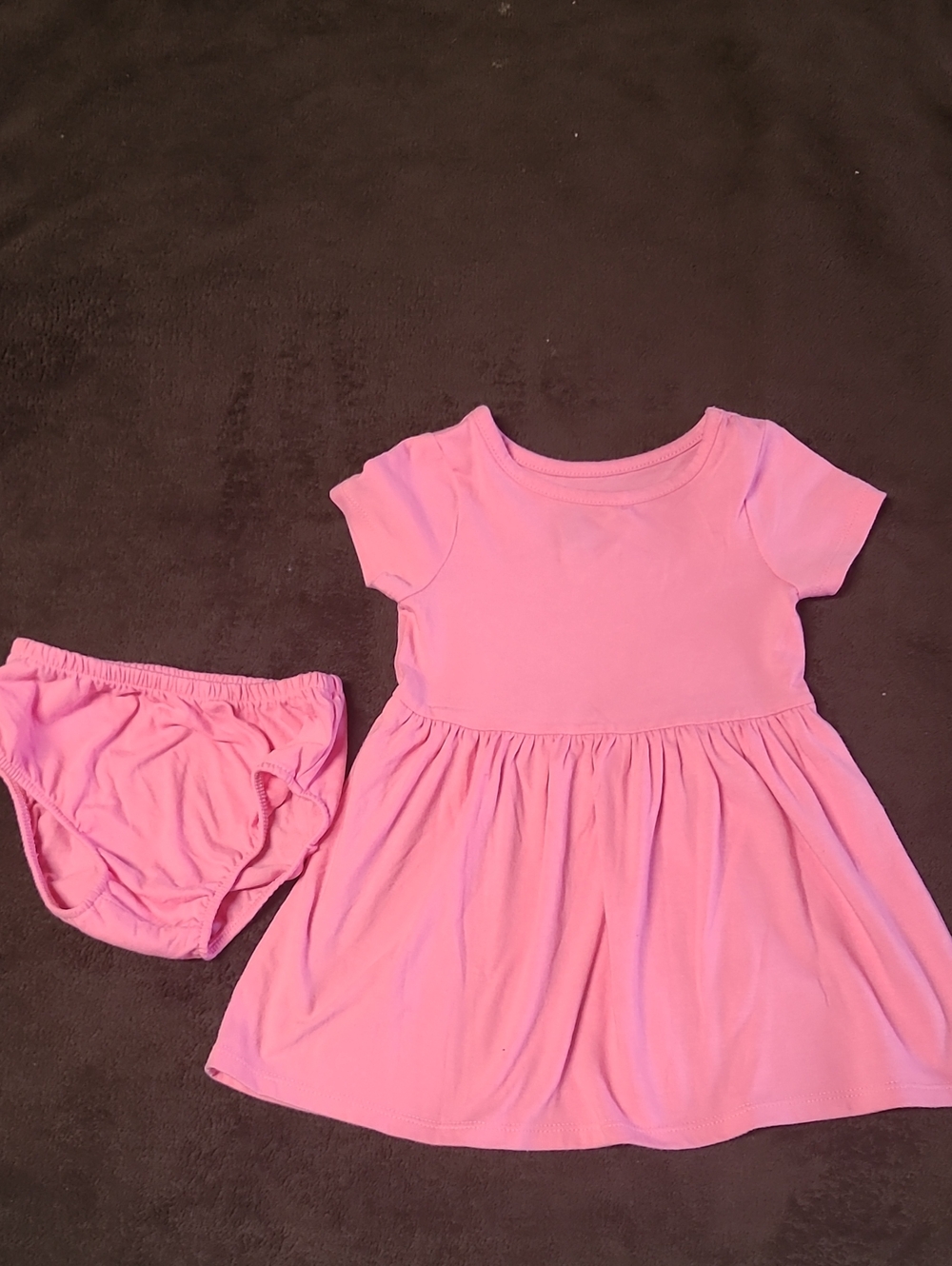 Cat & Jack Pink Short Sleeve Dress with Matching Diaper Cover